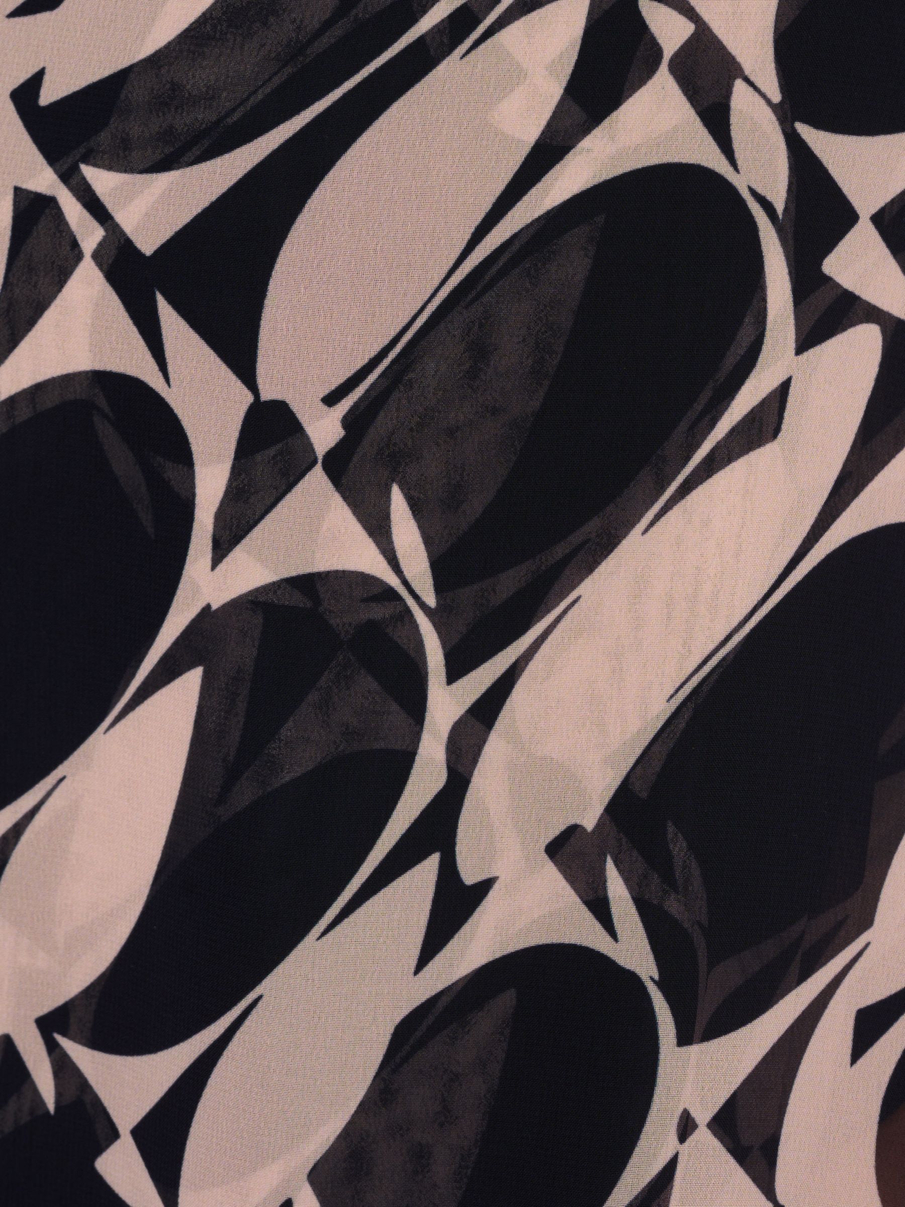 Adrianna Papell Abstract Print Frill Maxi Dress, Navy/Blush, 6