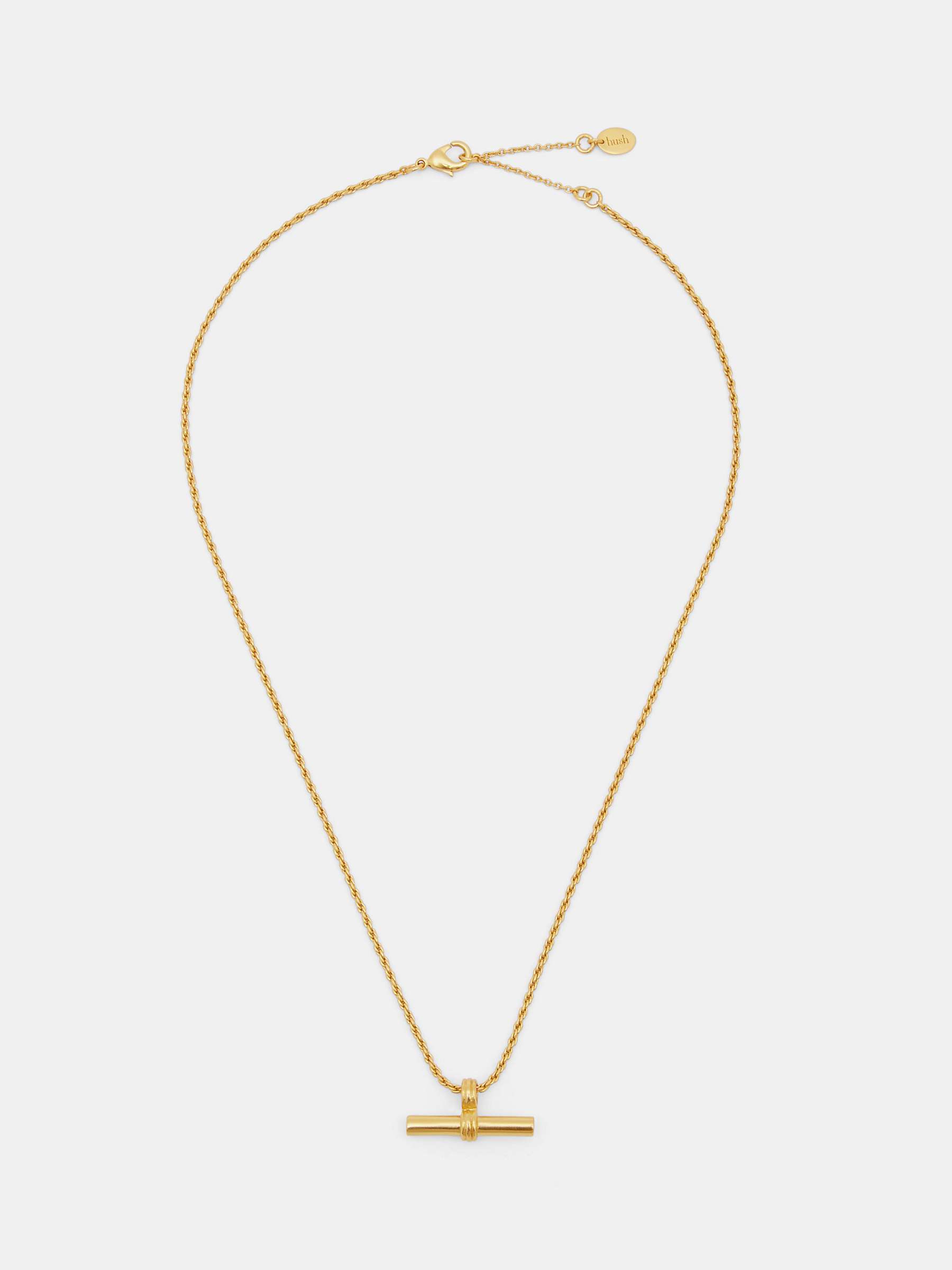 Buy HUSH Harlow T-Bar Pendant Necklace, Gold Online at johnlewis.com