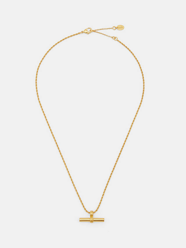 HUSH Harlow T-Bar Pendant Necklace, Gold