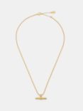 HUSH Harlow T-Bar Pendant Necklace, Gold