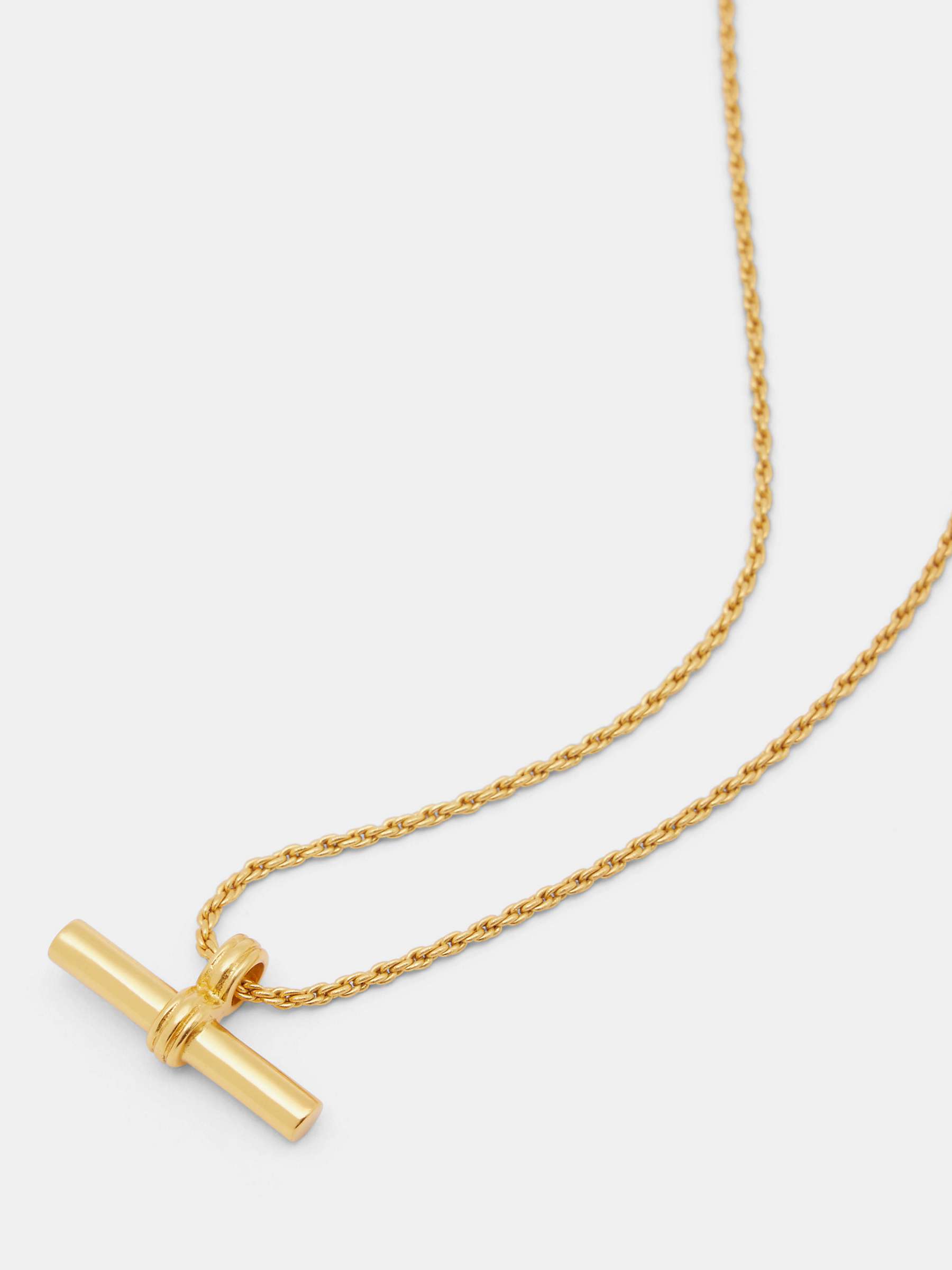 Buy HUSH Harlow T-Bar Pendant Necklace, Gold Online at johnlewis.com