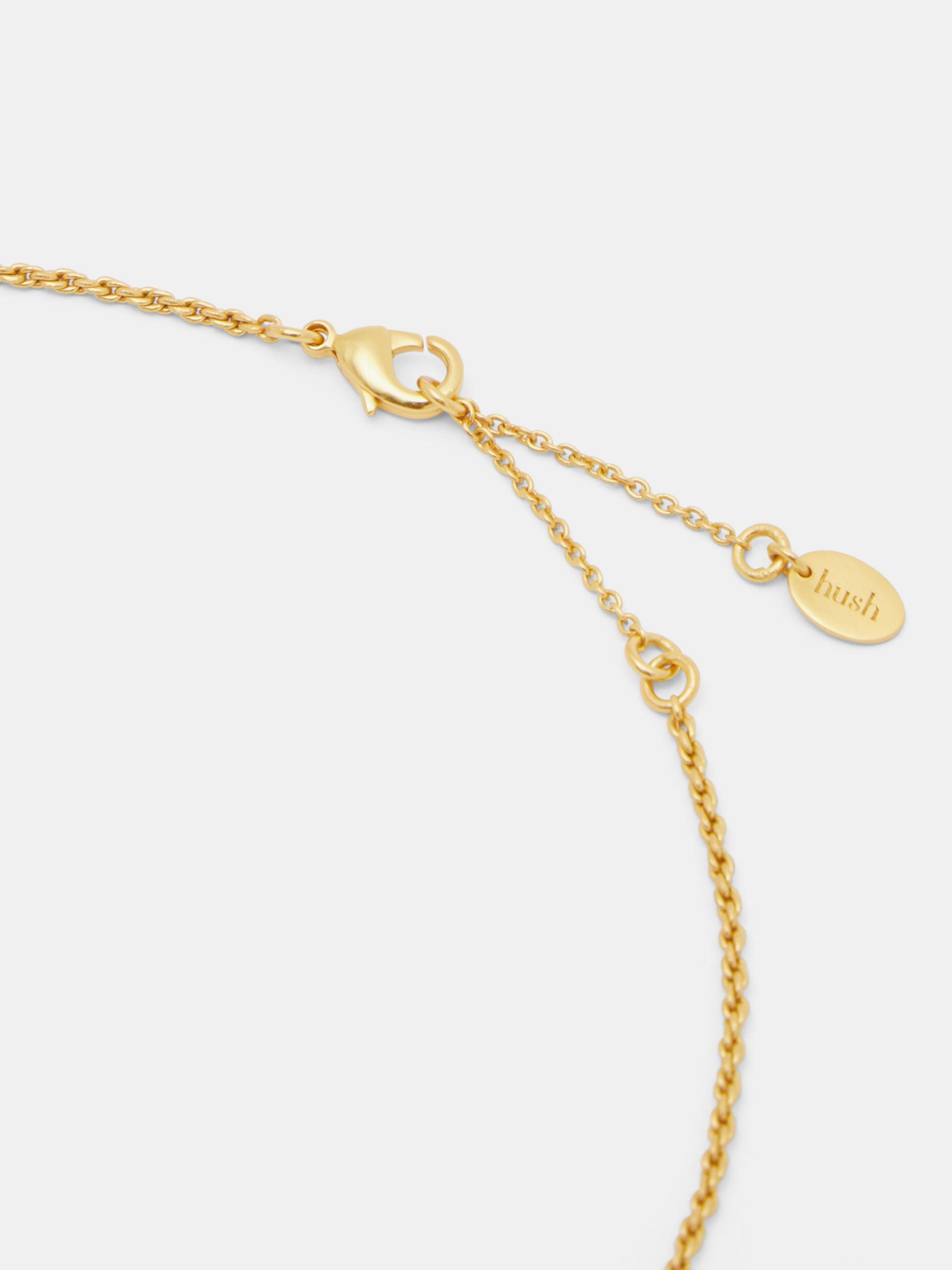 HUSH Harlow T-Bar Pendant Necklace, Gold at John Lewis & Partners