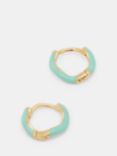 HUSH Fern Twist Enamel Hoop Earrings, Turquoise