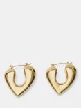 HUSH Alaia Heart Hoop Earrings, Gold