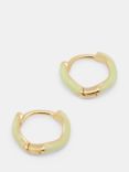 HUSH Fern Twist Enamel Hoop Earrings, Lime