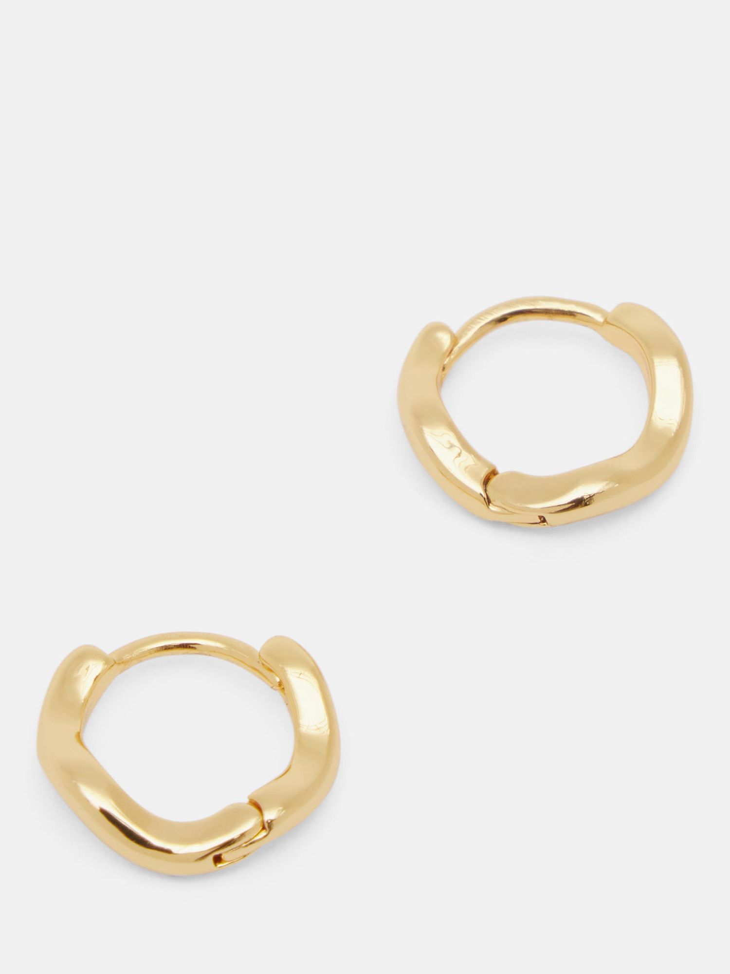 HUSH Fern Twist Huggie Hoop Earrings, Gold at John Lewis & Partners