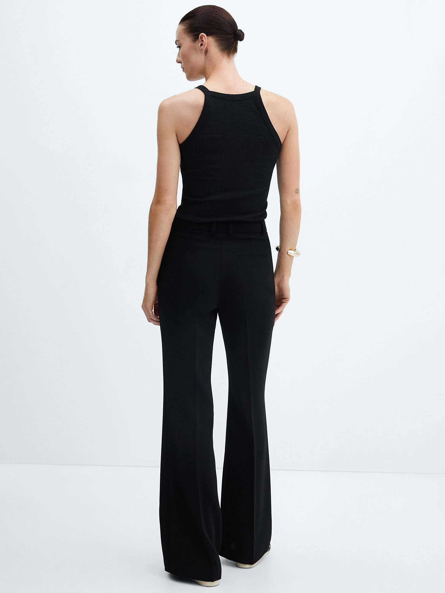 Buy Mango Tortuga Flared Suit Trousers, Black Online at johnlewis.com
