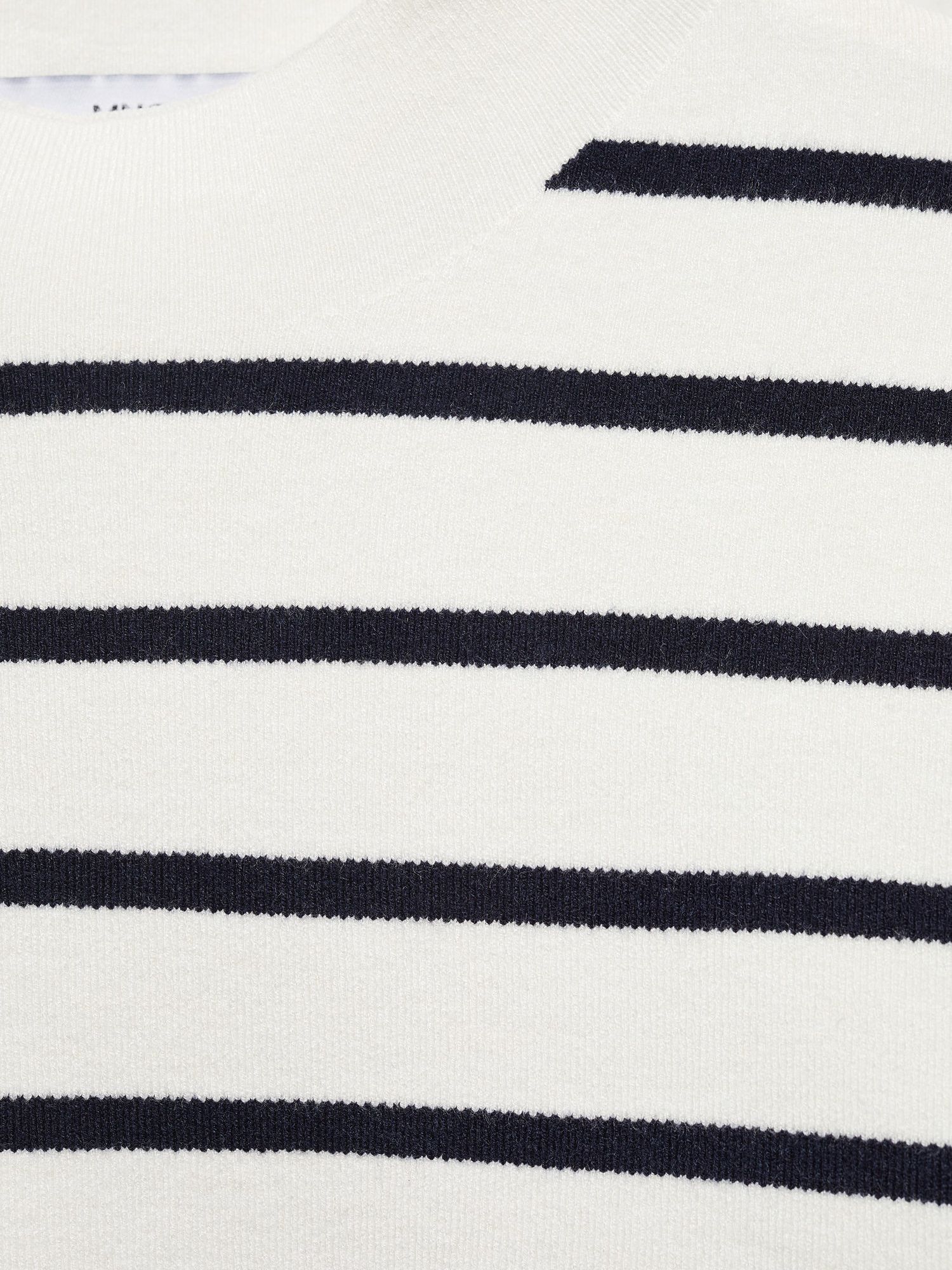 Mango Sardinet Striped Perkins Collar Sweater, Navy/White at John Lewis ...
