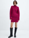 Mango Joan Turtleneck Knit Jumper, Medium Purple