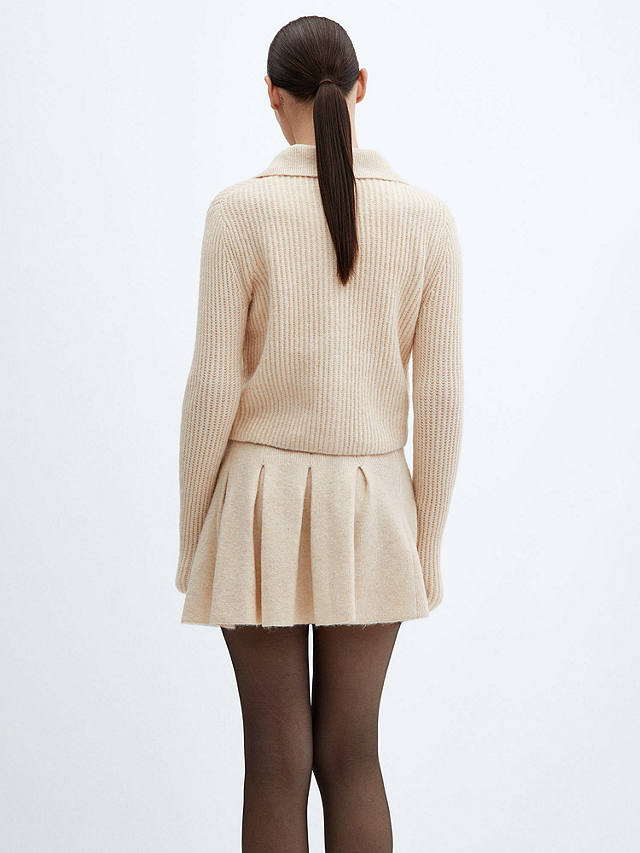 Mango Marisas Wool Blend Skirt, Light Pastel Brown