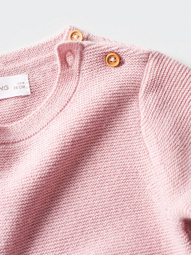 Mango Baby Link Pocket Knit Jumper, Pastel Pink