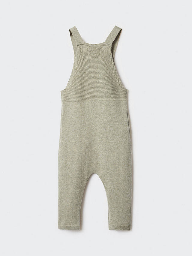 Mango Baby Patch Pocket Knit Dungarees, Green