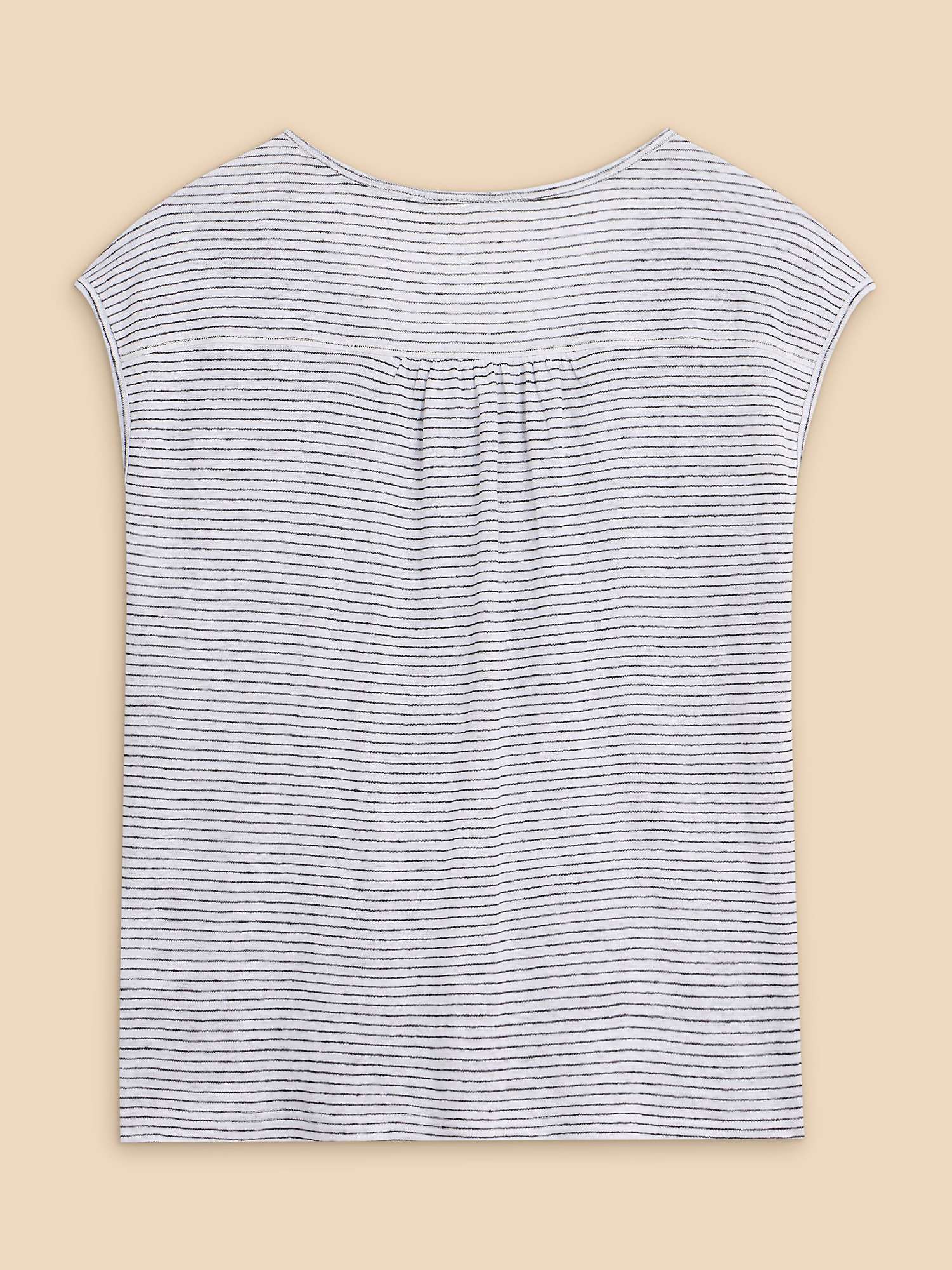 Buy White Stuff Nina Striped Linen T-Shirt, White/Black Online at johnlewis.com