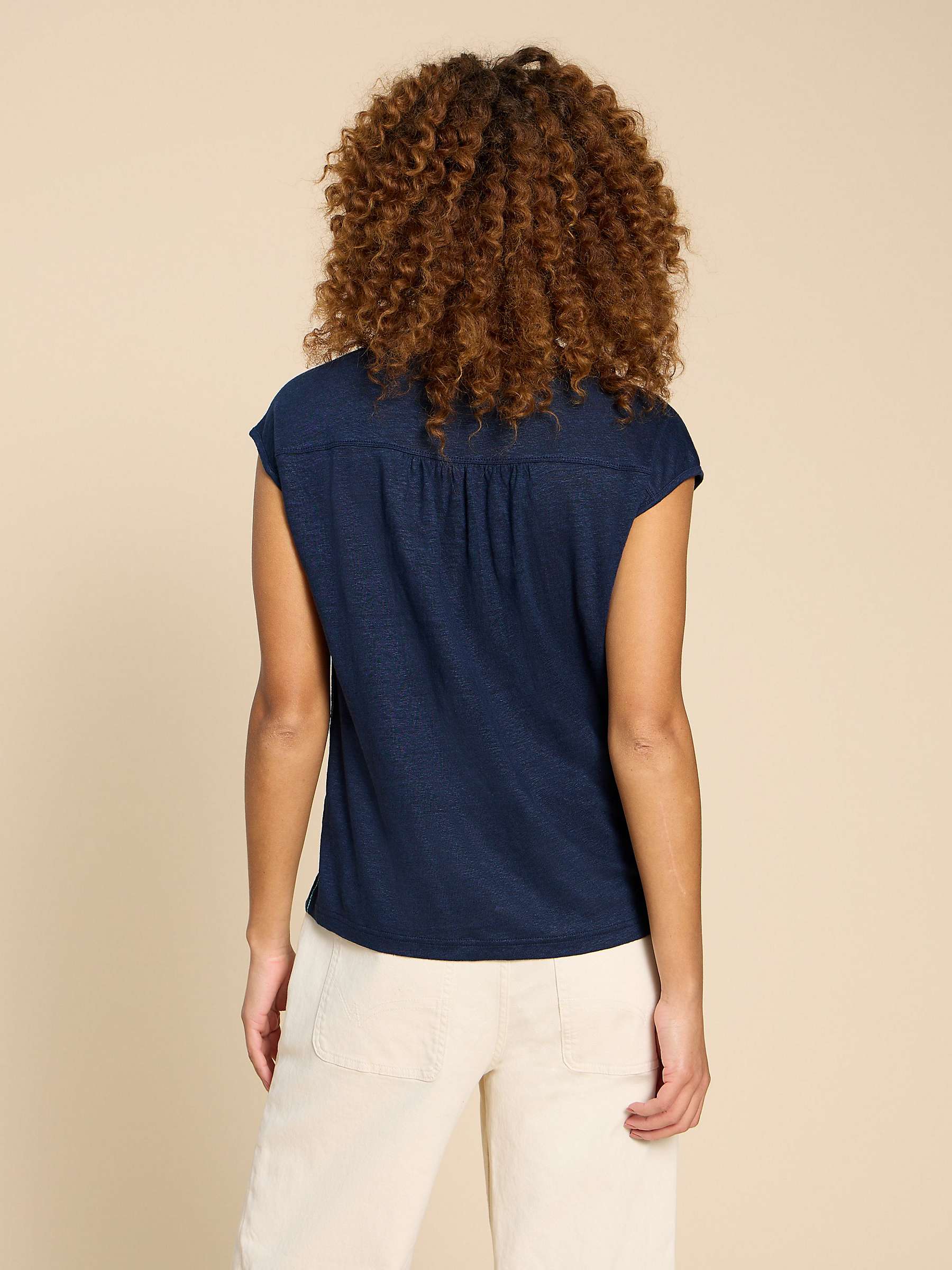 Buy White Stuff Nina Linen T-Shirt, French Navy Online at johnlewis.com
