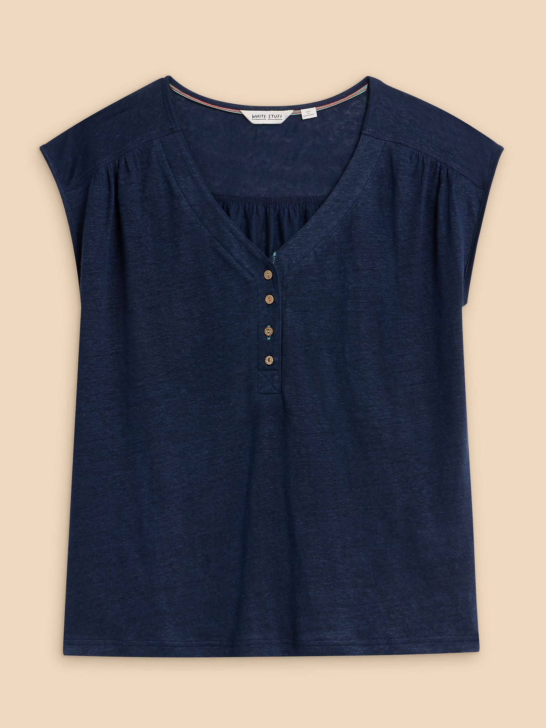 Buy White Stuff Nina Linen T-Shirt, French Navy Online at johnlewis.com