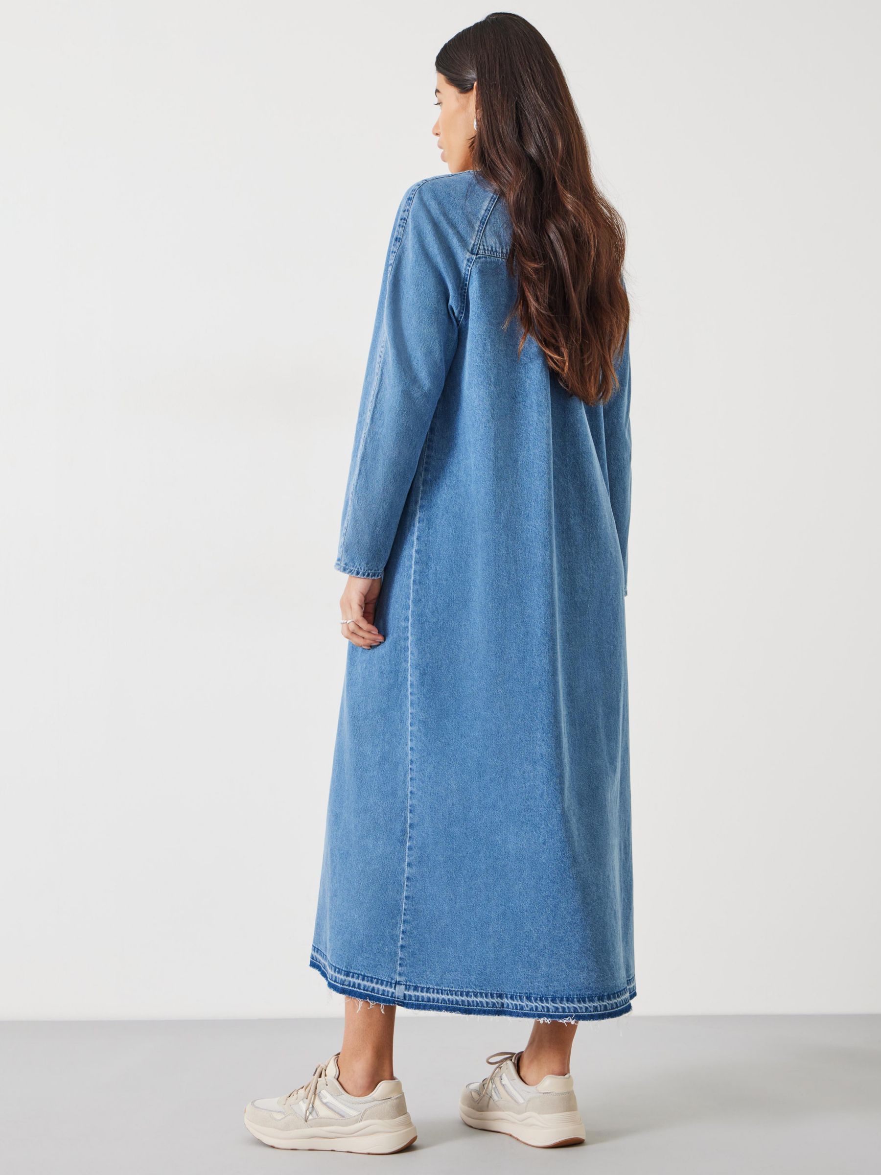 Buy HUSH Marina V-Neck Maxi Denim Dress, Mid Authentic Blue Online at johnlewis.com