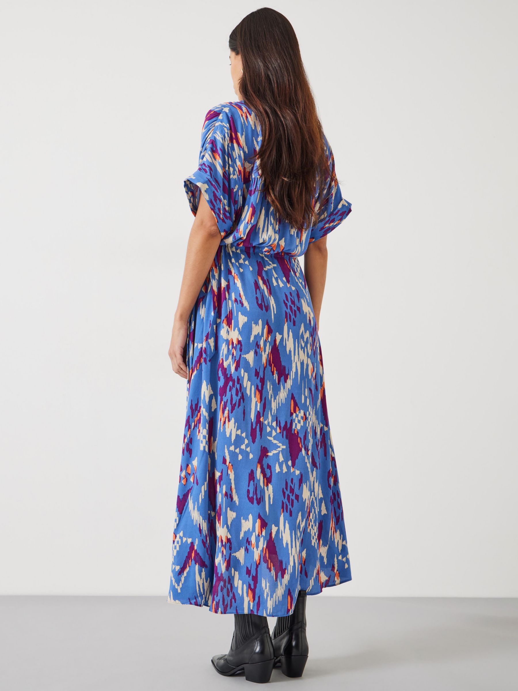 Buy HUSH Keisha Irregular Ikat Shirt Dress, Blue Online at johnlewis.com