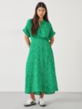 HUSH Keisha Print Shirt Midi Dress, Multi Star Green