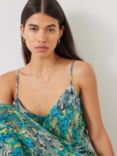 HUSH Sydney Tie Dye Snake Print Maxi Slip Dress, Multi