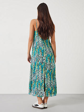 HUSH Sydney Tie Dye Snake Print Maxi Slip Dress, Multi