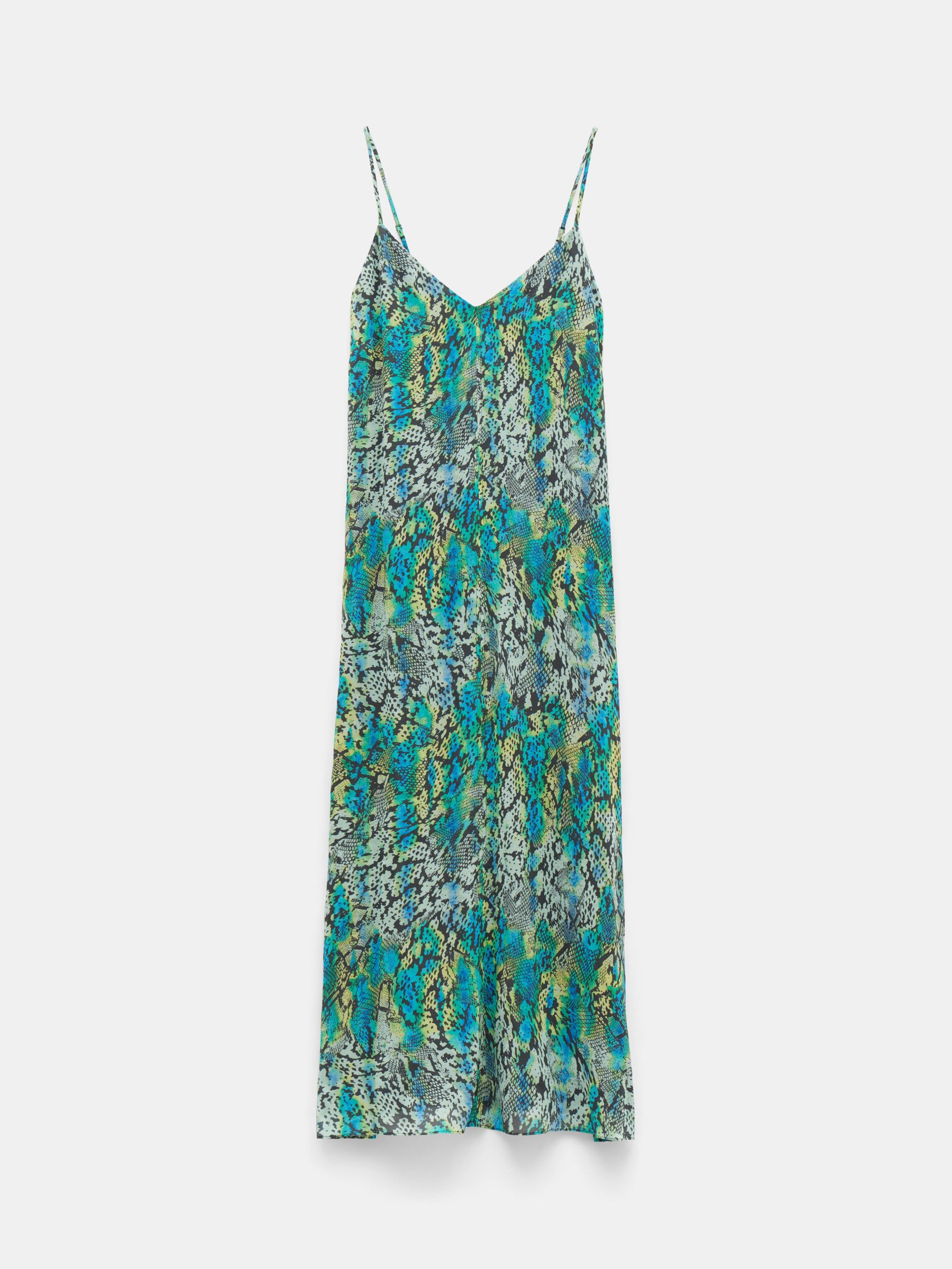 HUSH Sydney Tie Dye Snake Print Maxi Slip Dress, Multi, 18