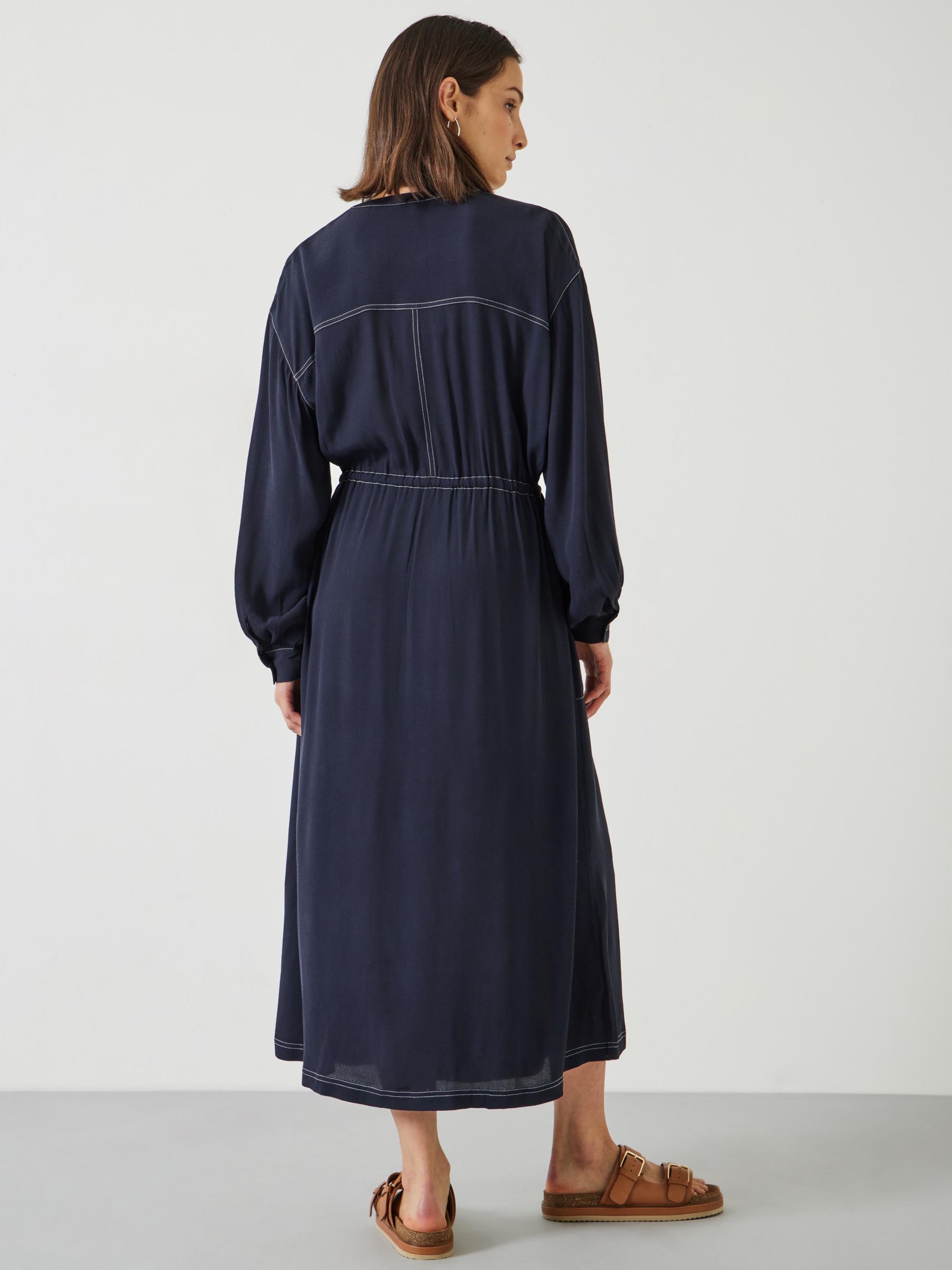 HUSH Julie Contrast Maxi Dress, Midnight Navy