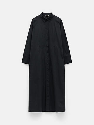 HUSH Freddie Midi Shirt Dress, Black
