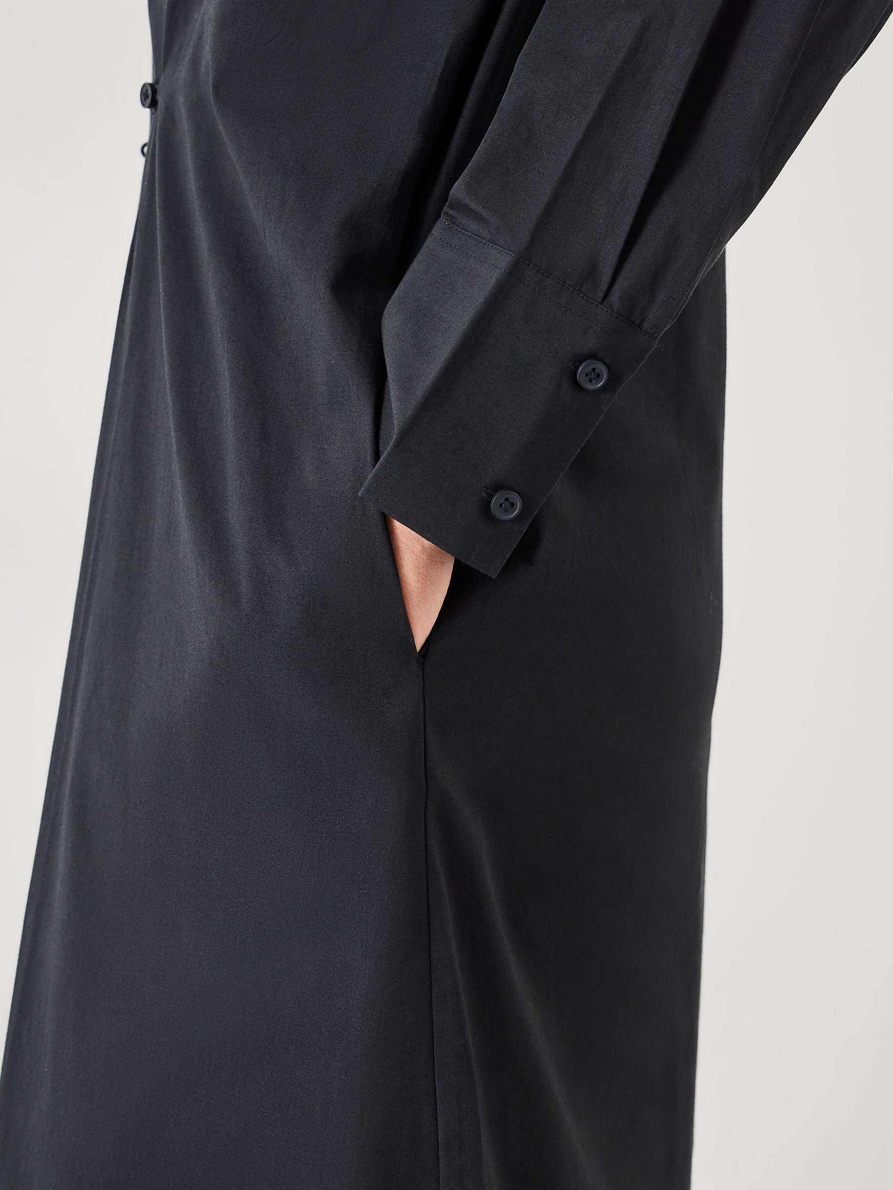 Buy HUSH Freddie Midi Shirt Dress, Black Online at johnlewis.com