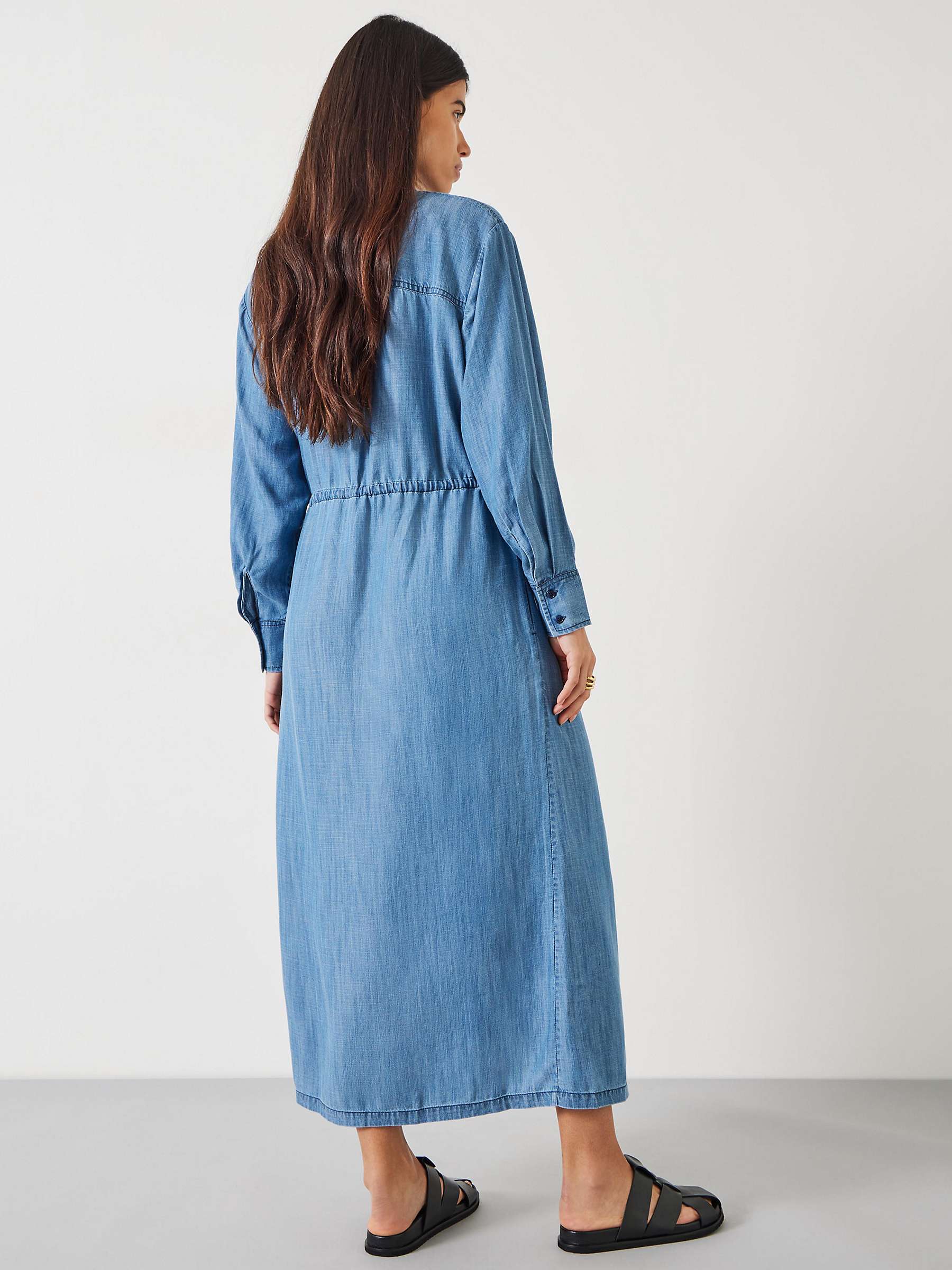 Buy HUSH Savannah Maxi Shirt Dress, Mid Authentic Blue Online at johnlewis.com