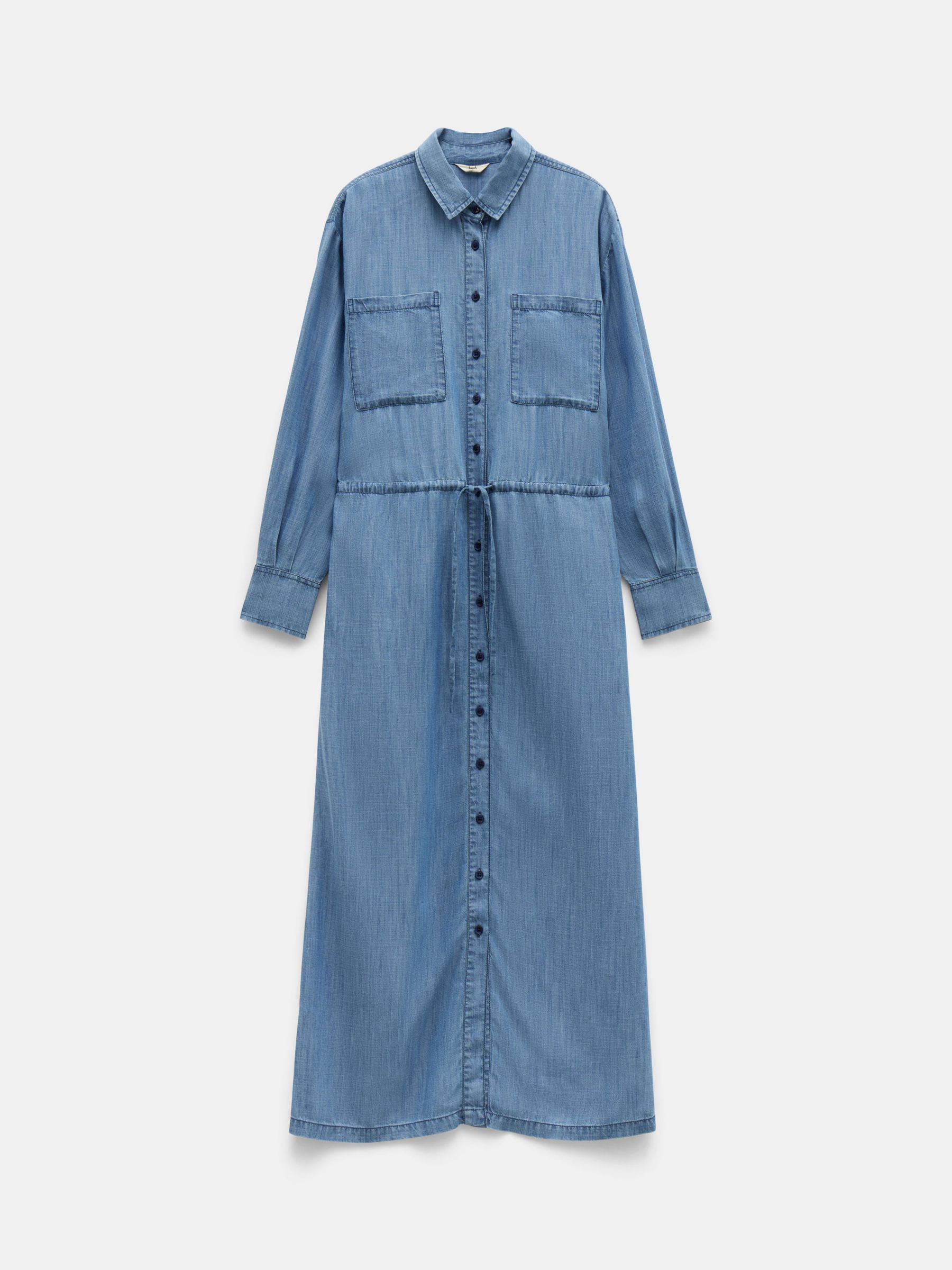 HUSH Savannah Maxi Shirt Dress, Mid Authentic Blue, 16