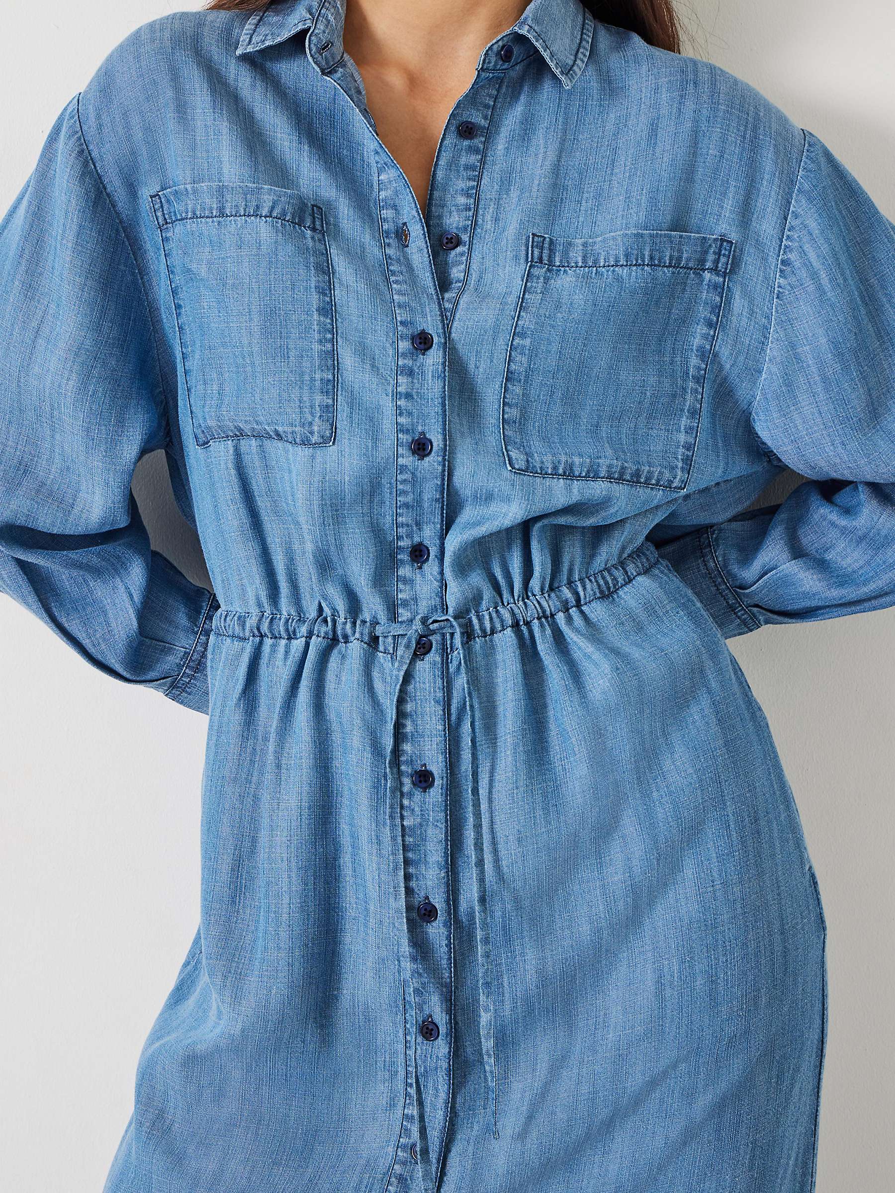 Buy HUSH Savannah Maxi Shirt Dress, Mid Authentic Blue Online at johnlewis.com