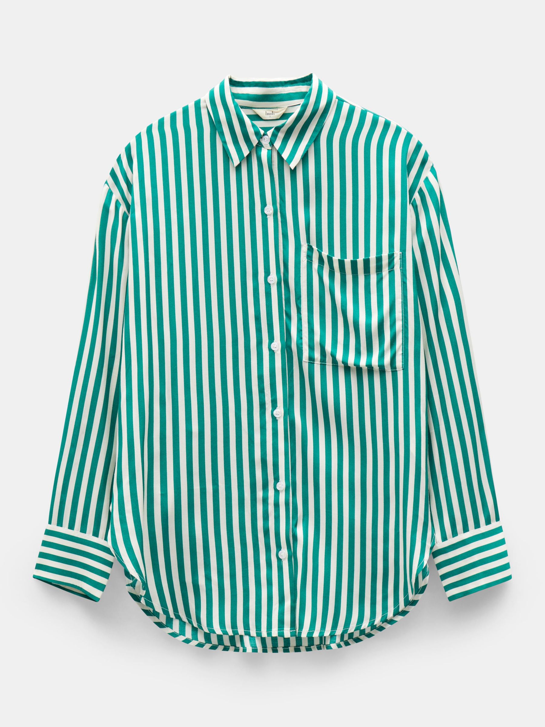 Buy HUSH Emely Stripe Fluid Shirt, Stripe Green Online at johnlewis.com