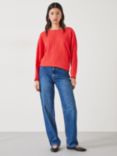 HUSH Kirra Textured Blouse, Bright Red, Bright Red