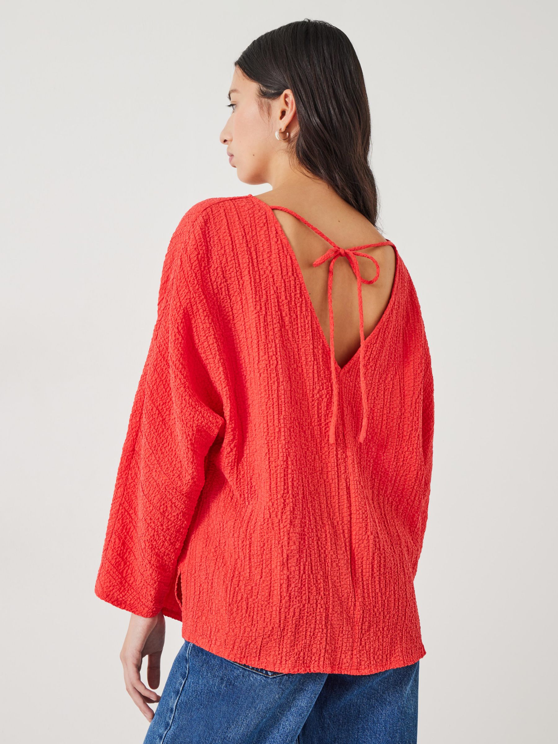 Buy HUSH Kirra Textured Blouse, Bright Red Online at johnlewis.com