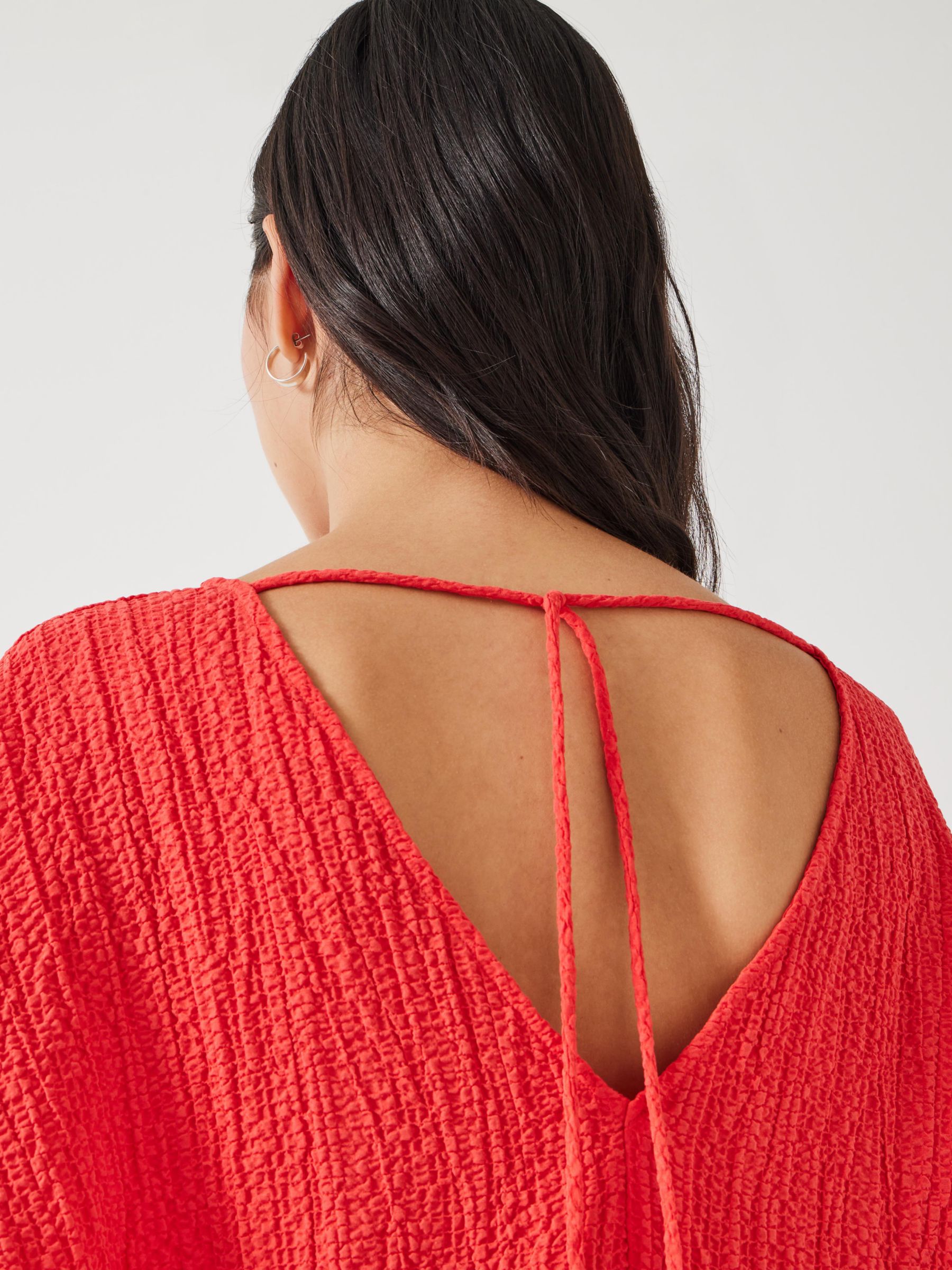 Buy HUSH Kirra Textured Blouse, Bright Red Online at johnlewis.com