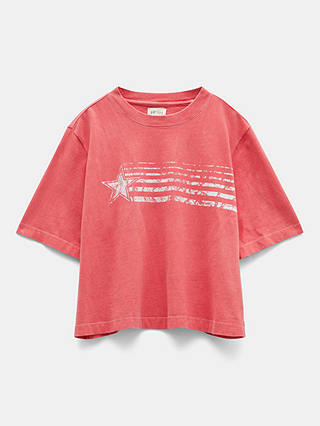 HUSH Cole Star Cotton Boxy T-Shirt, Dusty Red