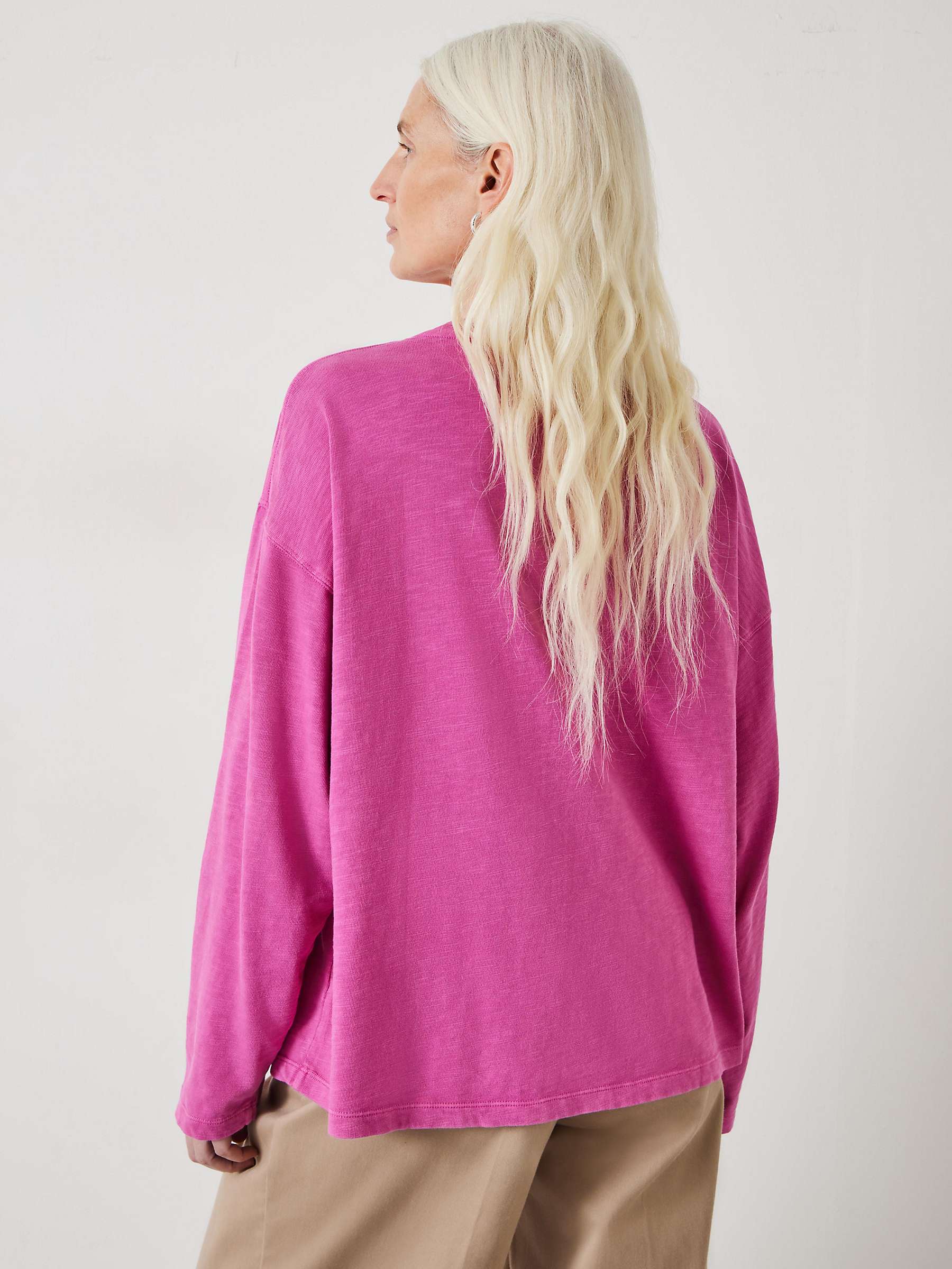 Buy HUSH Alora Brushed Cotton Oversized Top, Vibrant Pink Online at johnlewis.com