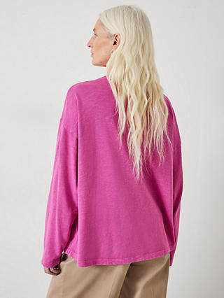HUSH Alora Brushed Cotton Oversized Top, Vibrant Pink