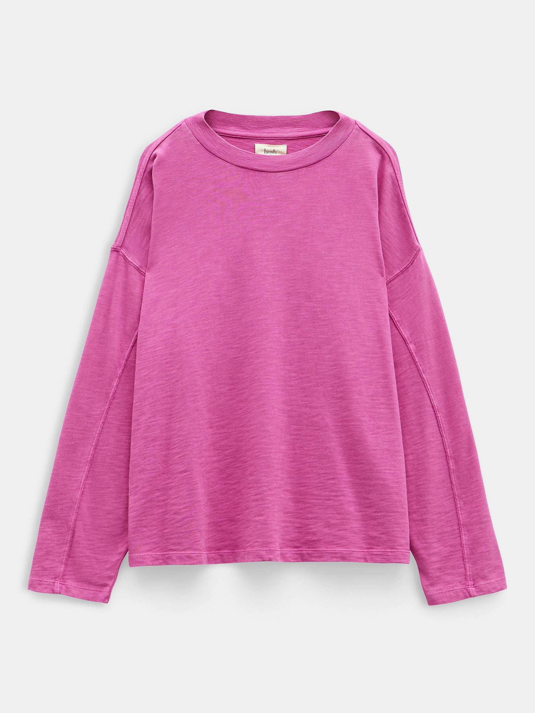 Buy HUSH Alora Brushed Cotton Oversized Top, Vibrant Pink Online at johnlewis.com