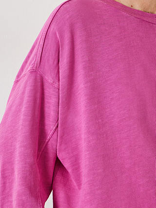 HUSH Alora Brushed Cotton Oversized Top, Vibrant Pink
