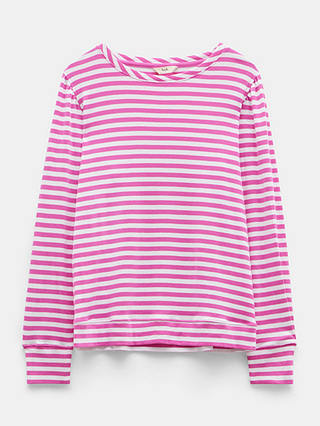 HUSH Emily Striped Puff Sleeve Top, Vibrant Pink