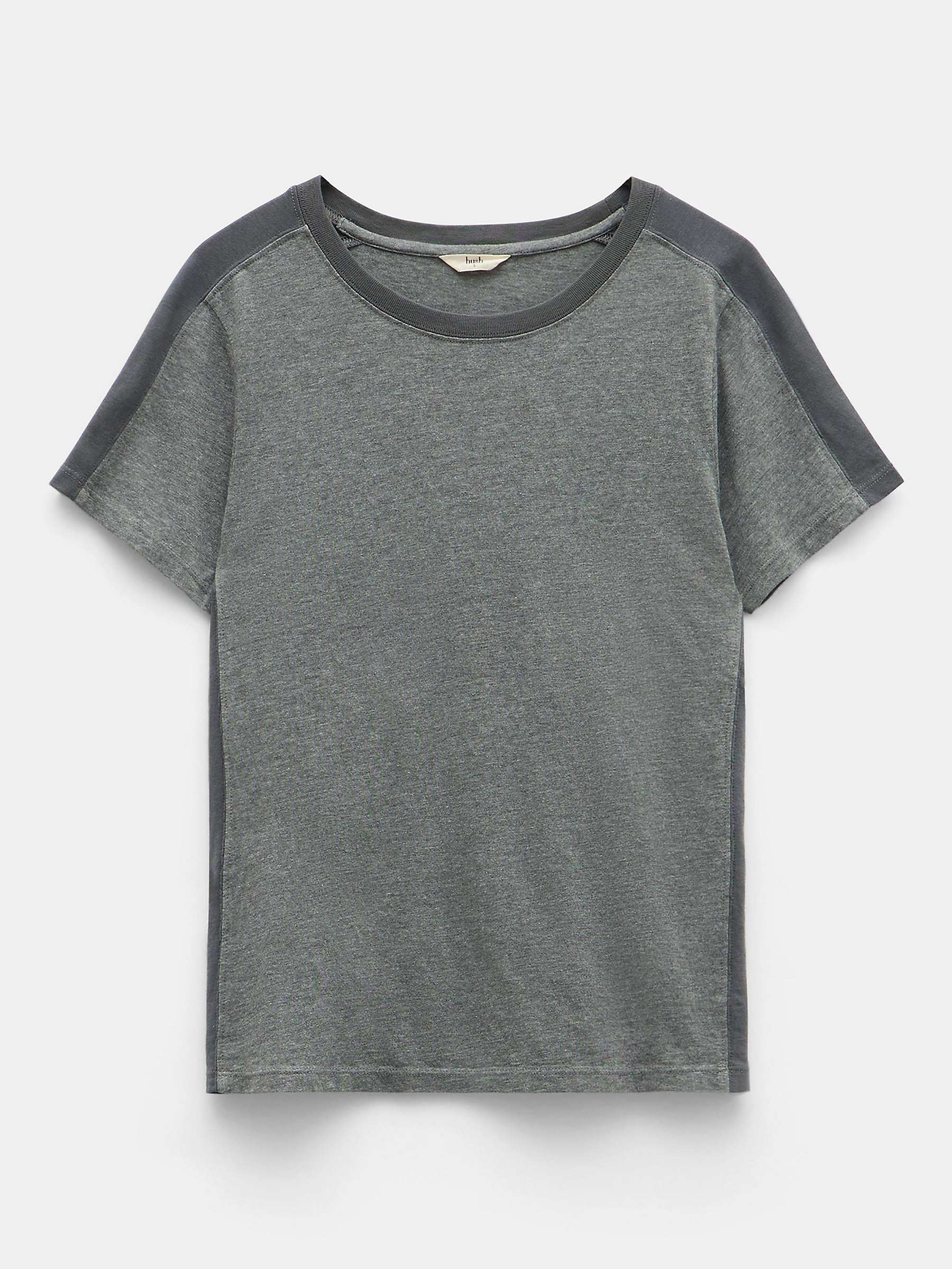 Buy HUSH Dillon Side Stripe Baby Fit T-Shirt, Dark Grey Marl Online at johnlewis.com