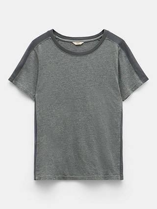 HUSH Dillon Side Stripe Baby Fit T-Shirt, Dark Grey Marl