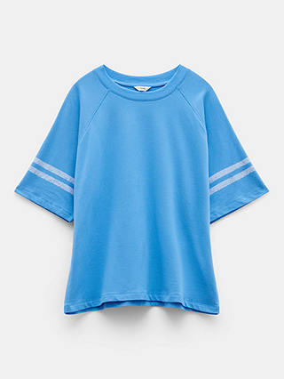 HUSH Flynn Striped Jersey T-Shirt, Sea Blue