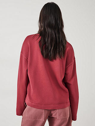 HUSH Ellison Contrast Stitch Sweatshirt, Rose Red