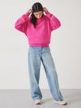 HUSH Kaelynn Contrast Stripe Sweatshirt, Vibrant Pink, Vibrant Pink