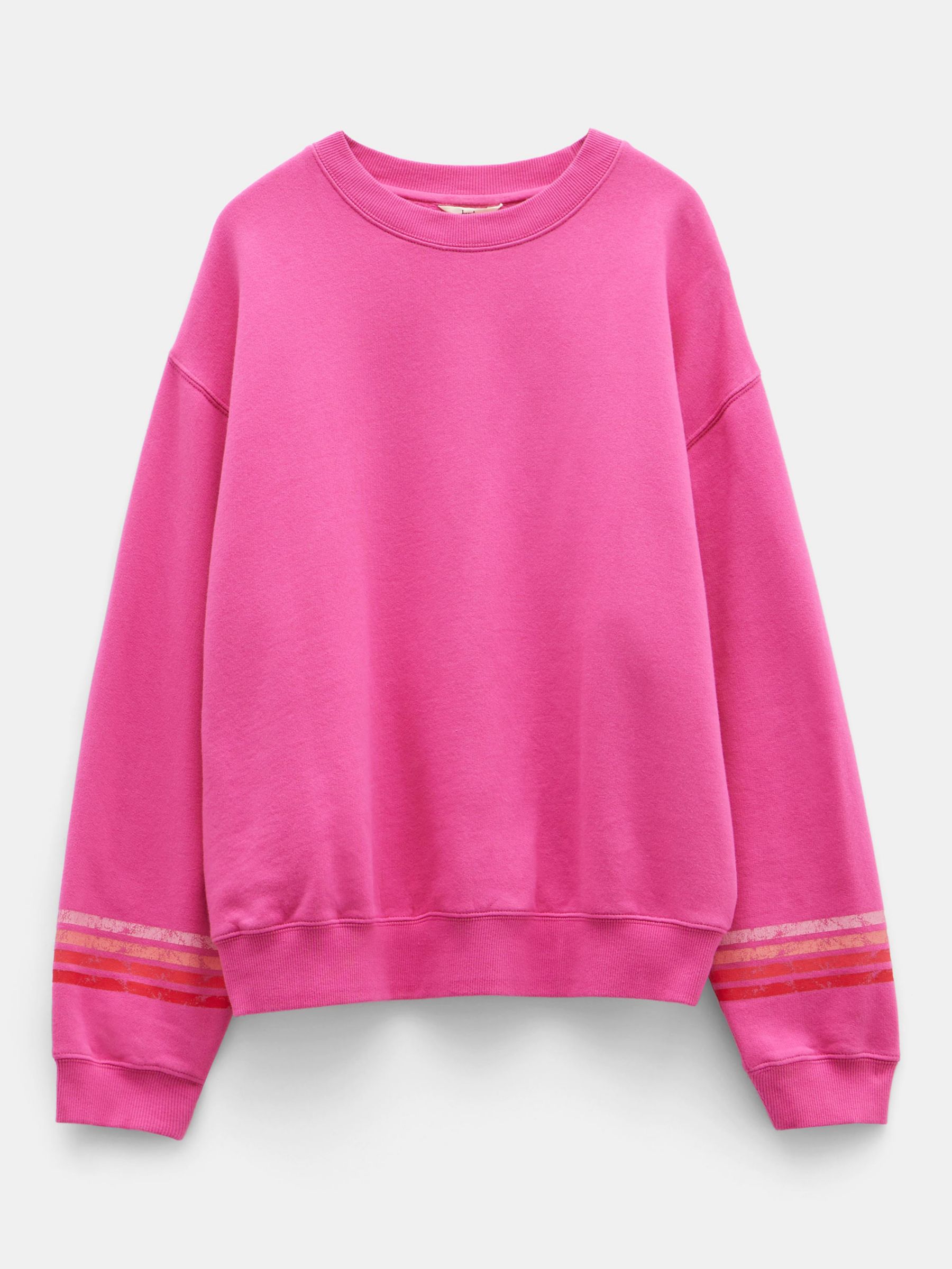 Buy HUSH Kaelynn Contrast Stripe Sweatshirt, Vibrant Pink Online at johnlewis.com