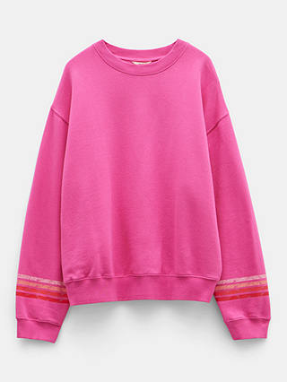HUSH Kaelynn Contrast Stripe Sweatshirt, Vibrant Pink