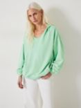 HUSH Jude Oversized V Neck Hoodie, Apple Green, Apple Green