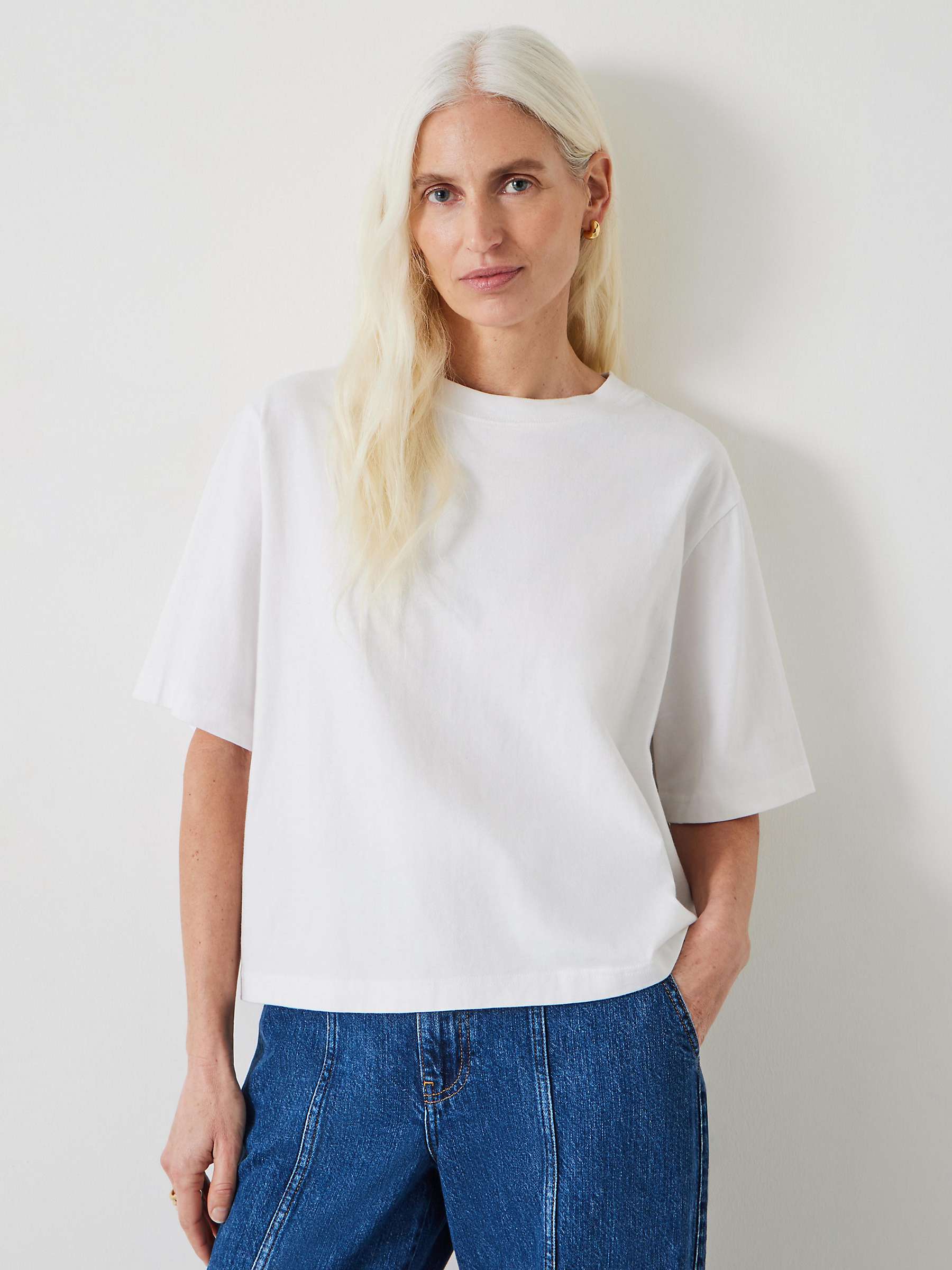 Buy HUSH Romina Boxy Cotton T-Shirt, White Online at johnlewis.com